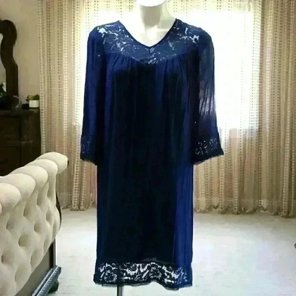Sharagano Navy Dress  - Picture 1 of 8